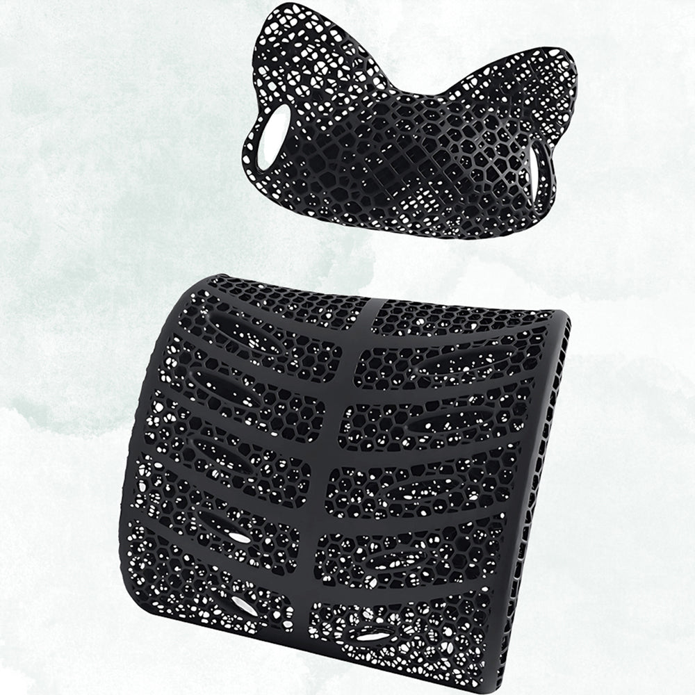 3D-Printed Ergonomic Lumbar and Neck Support Cushion Back Support Cushion for Office and Cars Neck Cushion+Back Cushion