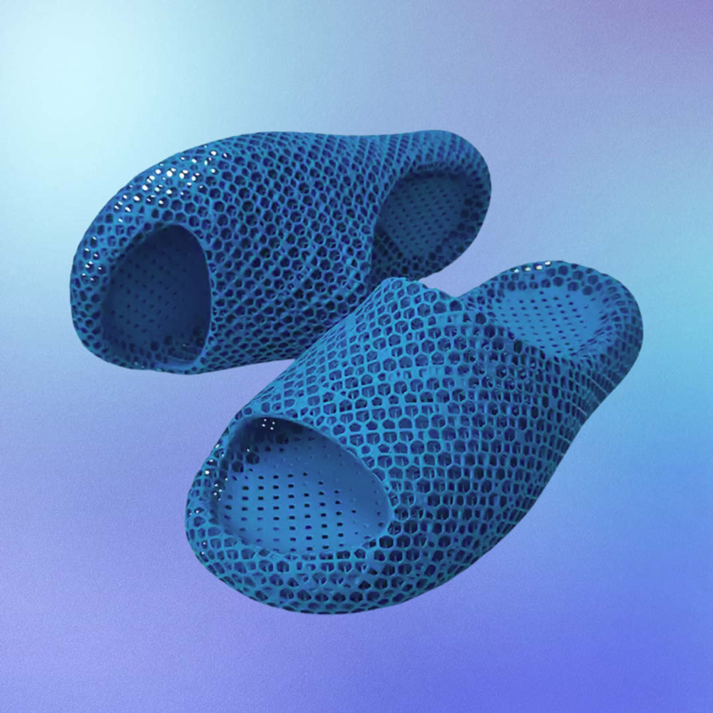 3D Printed High-Elastic Hollow Sports Slippers for Urban outing & Sports Recovery Blue