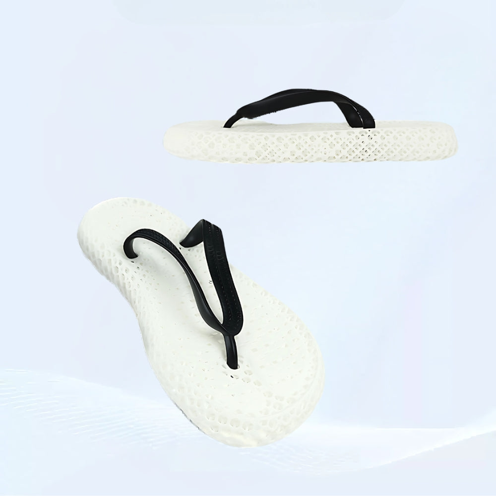 3D Printed Non-Slip Flip Flops for Home and Beach White