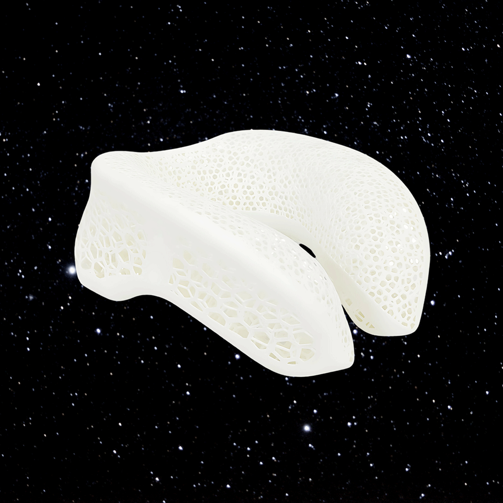 3D Printed Travel Pillow: The U-Shaped Neck Support for Flights, Cars, and Trains White