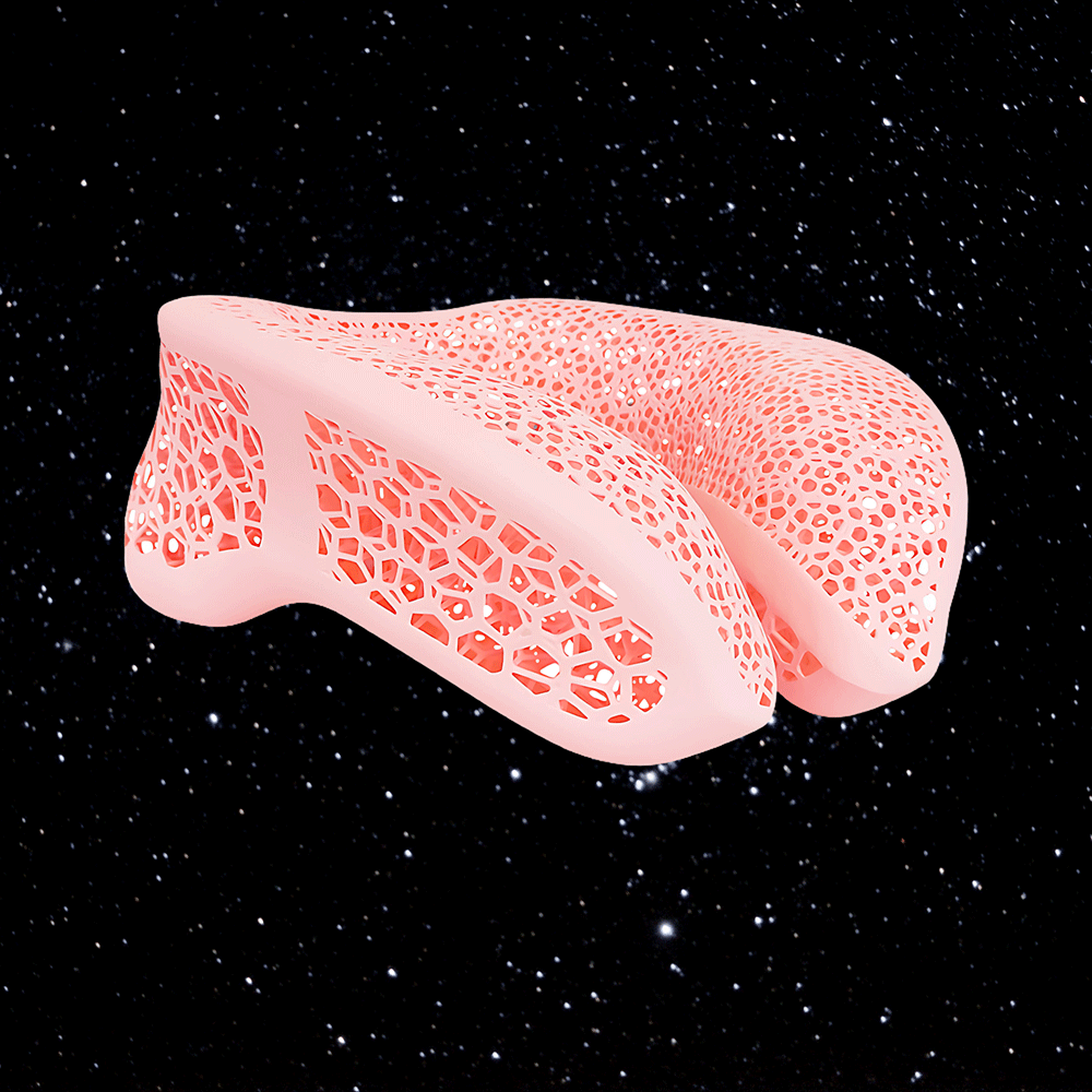 3D Printed Travel Pillow: The U-Shaped Neck Support for Flights, Cars, and Trains Pink