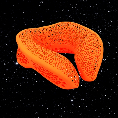 3D Printed Travel Pillow: The U-Shaped Neck Support for Flights, Cars, and Trains Orange