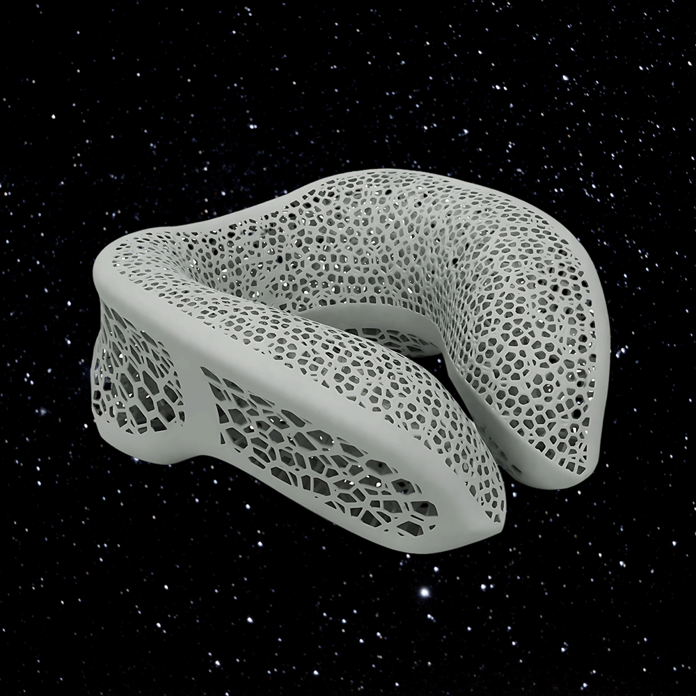 3D Printed Travel Pillow: The U-Shaped Neck Support for Flights, Cars, and Trains Dark Grey
