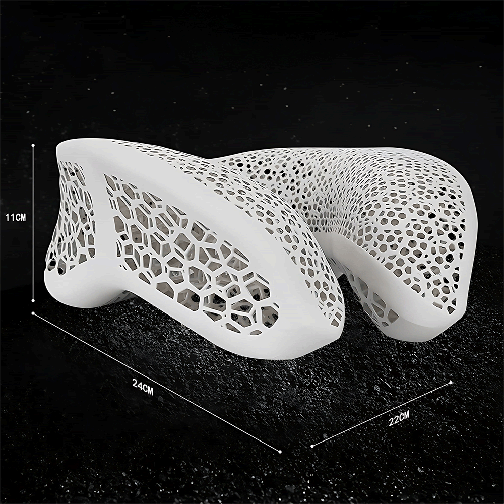 3D Printed Travel Pillow: The U-Shaped Neck Support for Flights, Cars, and Trains Grey