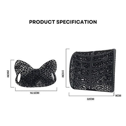 3D-Printed Ergonomic Lumbar and Neck Support Cushion Back Support Cushion for Office and Cars