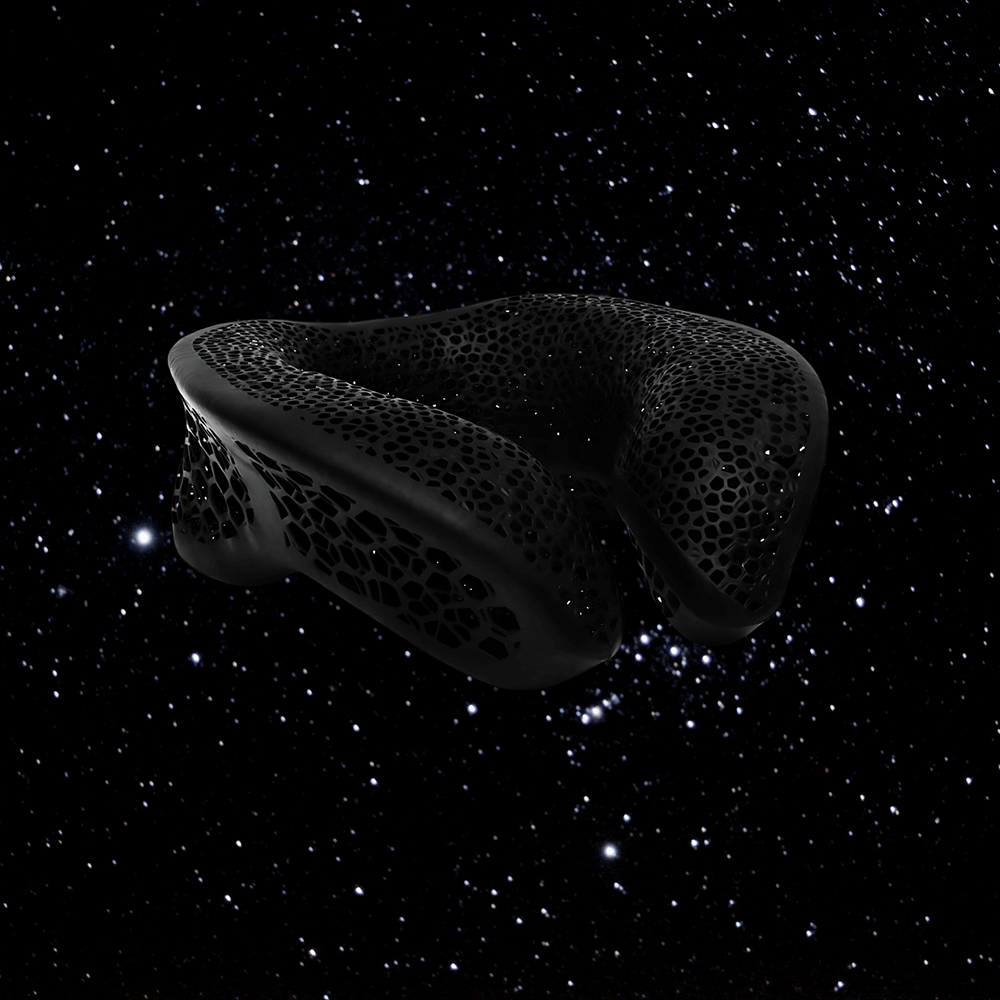 3D Printed Travel Pillow: The U-Shaped Neck Support for Flights, Cars, and Trains Black