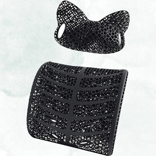 3D-Printed Ergonomic Lumbar and Neck Support Cushion Back Support Cushion for Office and Cars Neck Cushion+Back Cushion