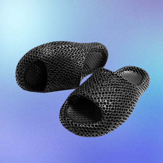 3D Printed High-Elastic Hollow Sports Slippers for Urban outing & Sports Recovery Black